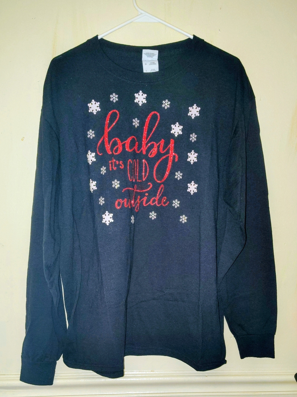 Kids Long-Sleeve 'Baby It's Cold Outside' Graphic Tee - Black